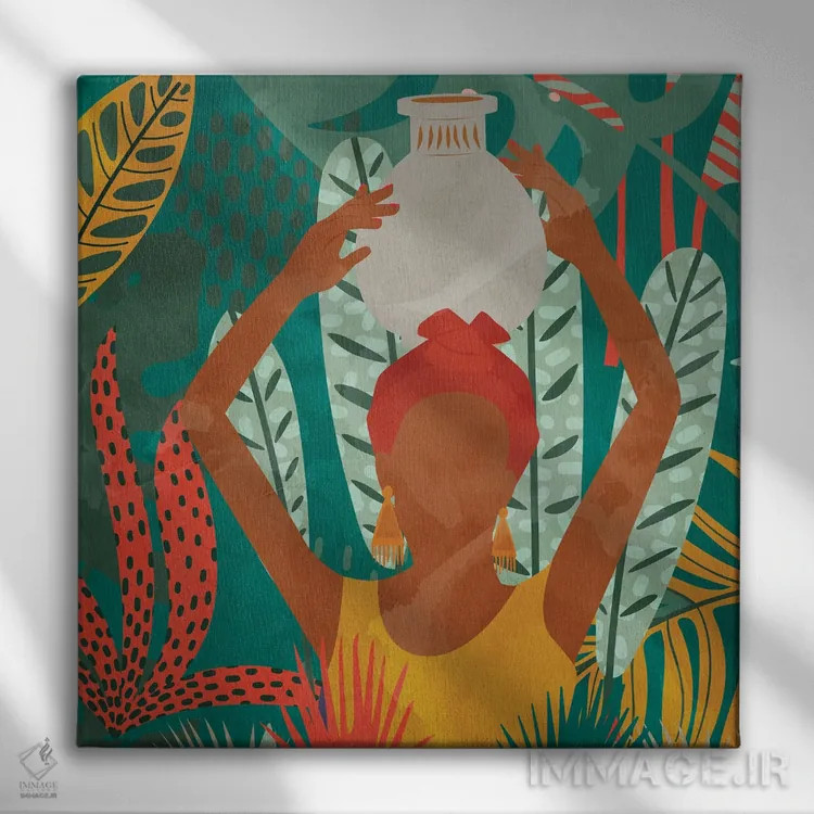 تابلو دکوراتیو پیاده روی نخلستان II اثر کیمبرلی آلن - نمای روبهرو روی دیوار