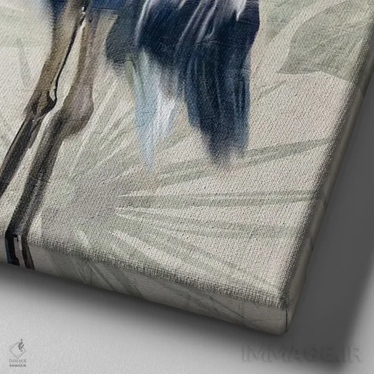 تابلو دکوراتیو نخل های حواصیل اثر کیمبرلی آلن - نمای نزدیک بافت بوم