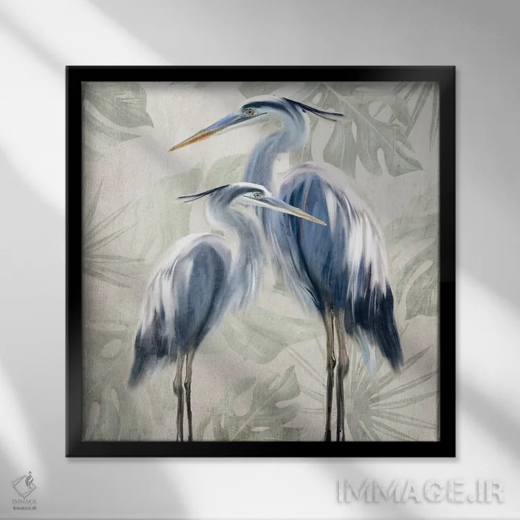 تابلو دکوراتیو نخل های حواصیل اثر کیمبرلی آلن - نمای قابدار مشکی