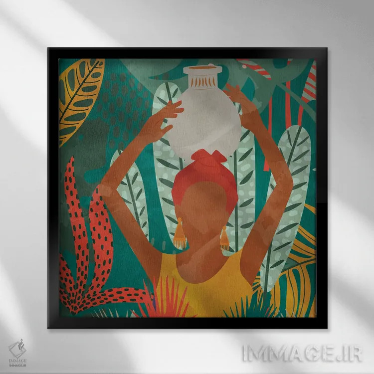 تابلو دکوراتیو پیاده روی نخلستان II اثر کیمبرلی آلن - نمای قابدار مشکی