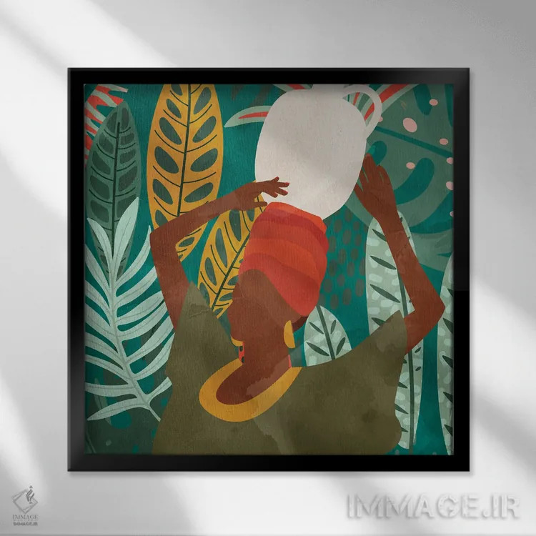 تابلو دکوراتیو پیاده روی نخلستان I اثر کیمبرلی آلن - نمای قابدار مشکی