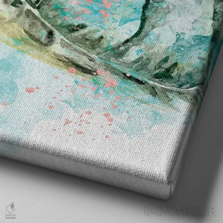 تابلو دکوراتیو شنا کردن لاک پشت اثر کیمبرلی آلن - نمای نزدیک بافت بوم