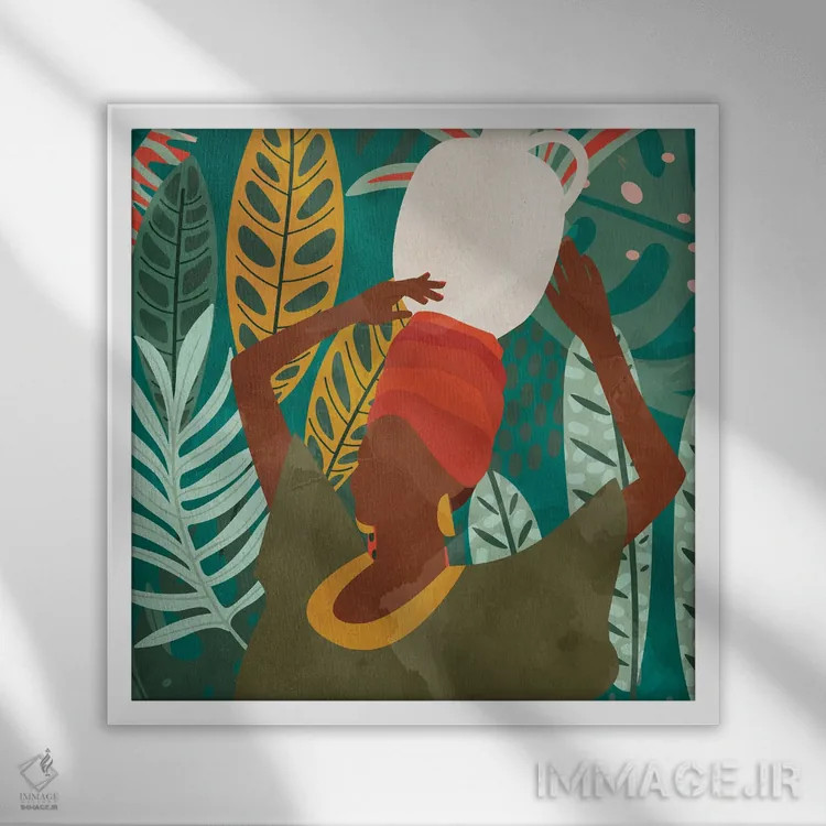 تابلو دکوراتیو پیاده روی نخلستان I اثر کیمبرلی آلن - نمای قابدار سفید