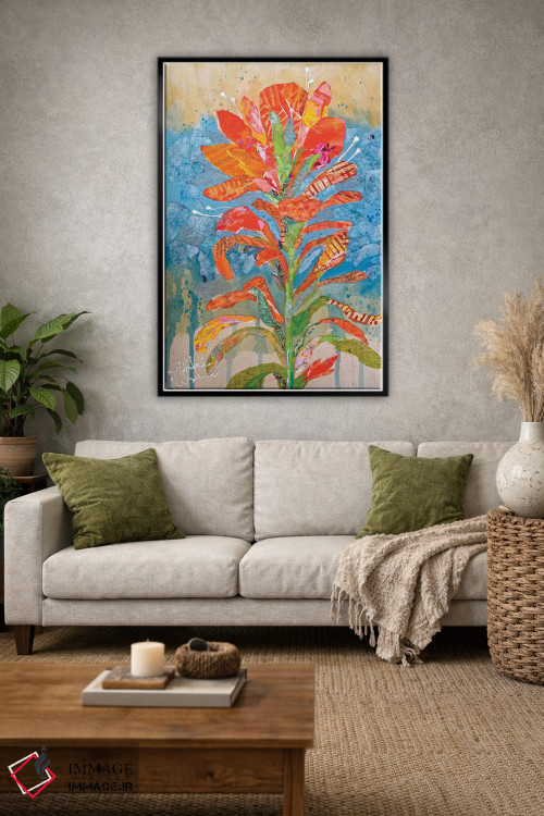 تابلو دکوراتیو کلاژ گل هندی ۱ اثر الیزابت سن هیلر - D1B