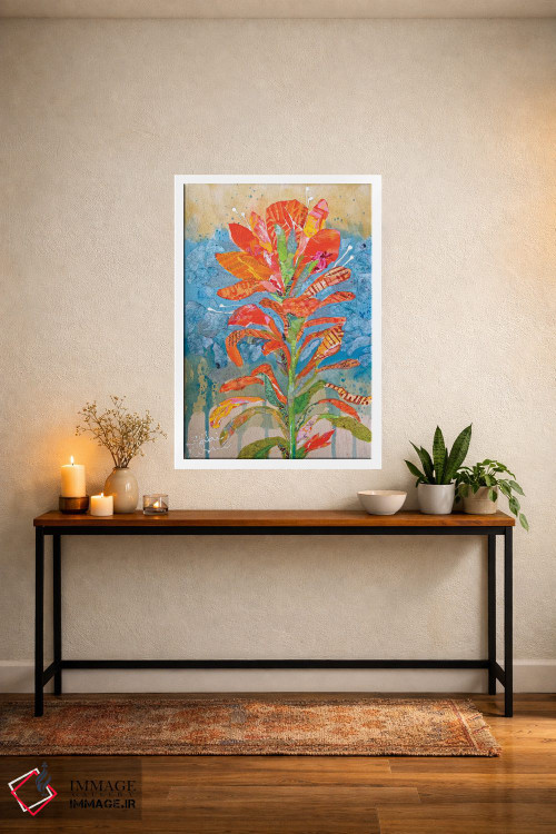 تابلو دکوراتیو کلاژ گل هندی ۱ اثر الیزابت سن هیلر - D4W