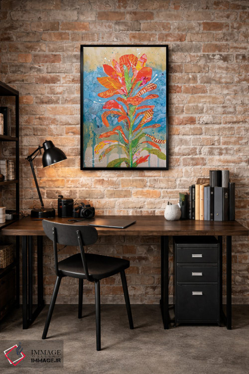 تابلو دکوراتیو کلاژ گل هندی ۱ اثر الیزابت سن هیلر - D5B