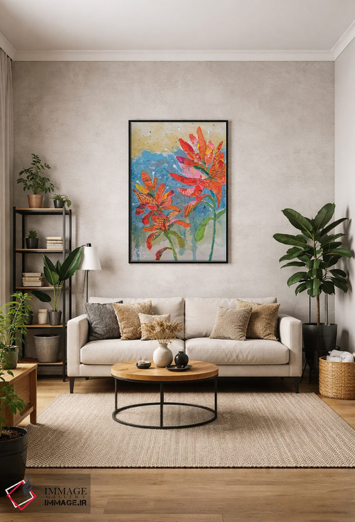 تابلو دکوراتیو کلاژ گل هندی ۲ اثر الیزابت سن هیلر - D1B