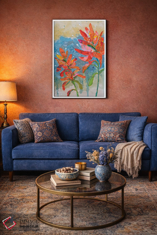 تابلو دکوراتیو کلاژ گل هندی ۲ اثر الیزابت سن هیلر - D3W