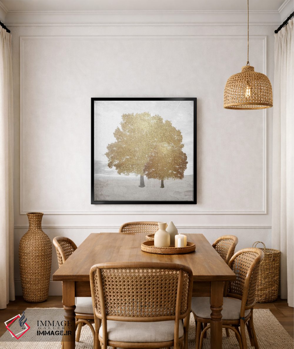 تابلو انتزاعی طلای درختان اثر کیمبرلی آلن - D6B