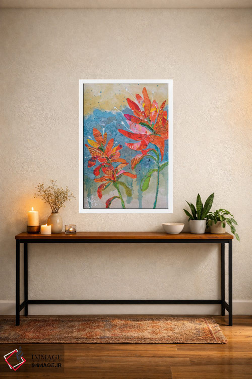 تابلو دکوراتیو کلاژ گل هندی ۲ اثر الیزابت سن هیلر - D4W