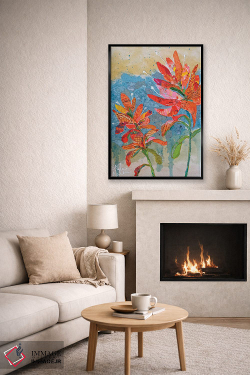 تابلو دکوراتیو کلاژ گل هندی ۲ اثر الیزابت سن هیلر - D6B