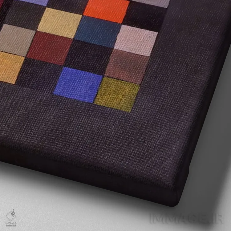 تابلو انتزاعی 1926,وزنه های تعادلی، ۱۹۲۶ اثر واسیلی کانباورسکی - نمای نزدیک بافت بوم