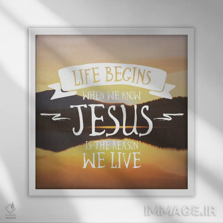 تابلو دکوراتیو زندگی آغاز می شود اثر کتی منسفیلد - نمای قابدار سفید