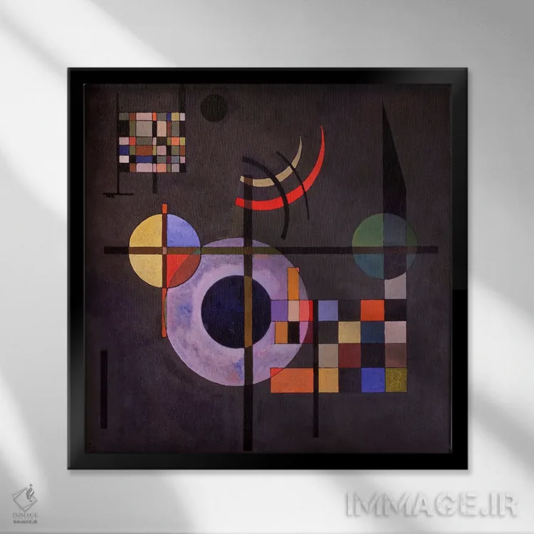 تابلو انتزاعی 1926,وزنه های تعادلی، ۱۹۲۶ اثر واسیلی کانباورسکی - نمای قابدار مشکی