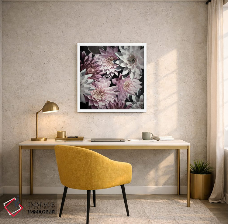 تابلو دکوراتیو گل های آلو اثر کتی منسفیلد - D4W