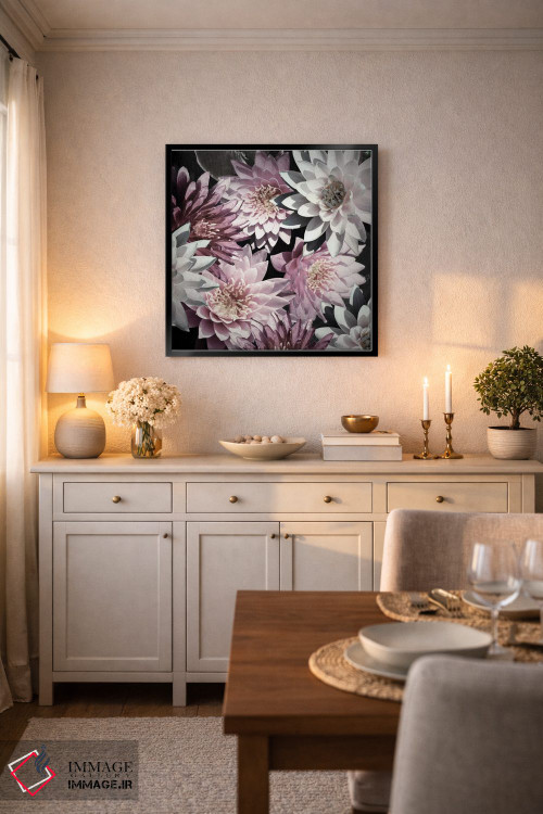 تابلو دکوراتیو گل های آلو اثر کتی منسفیلد - D6B