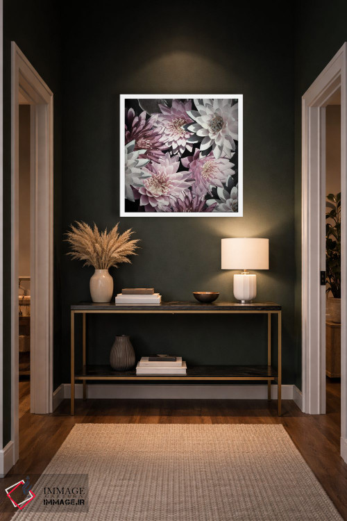 تابلو دکوراتیو گل های آلو اثر کتی منسفیلد - D5W