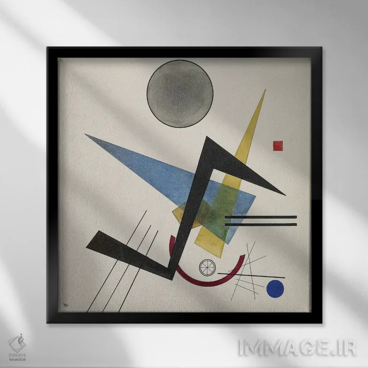 تابلو انتزاعی 1923,دایره خاکستری، ۱۹۲۳ اثر واسیلی کانباورسکی - نمای قابدار مشکی