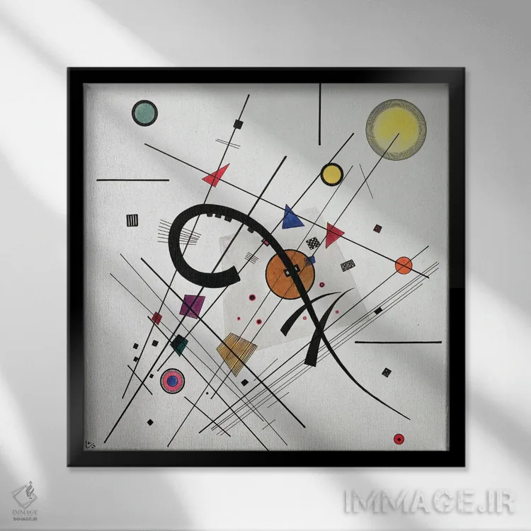 تابلو انتزاعی 1923,مربع خاکستری، ۱۹۲۳ اثر واسیلی کانباورسکی - نمای قابدار مشکی