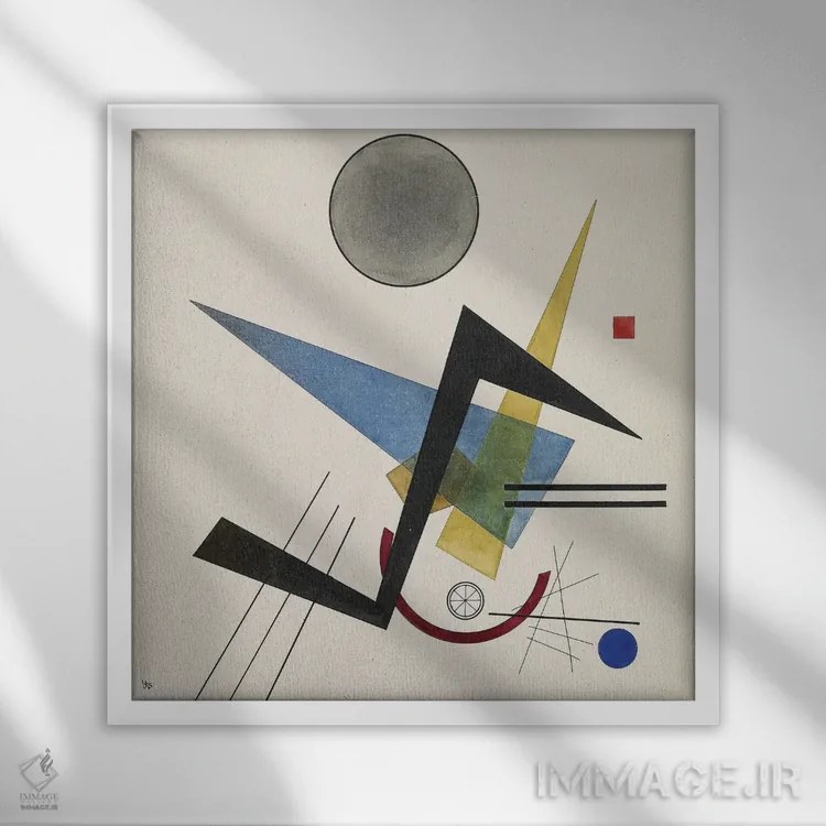 تابلو انتزاعی 1923,دایره خاکستری، ۱۹۲۳ اثر واسیلی کانباورسکی - نمای قابدار سفید