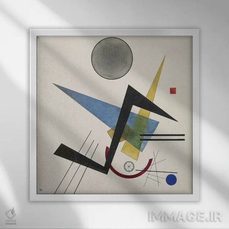 تابلو انتزاعی 1923,دایره خاکستری، ۱۹۲۳ اثر واسیلی کانباورسکی - نمای قابدار سفید