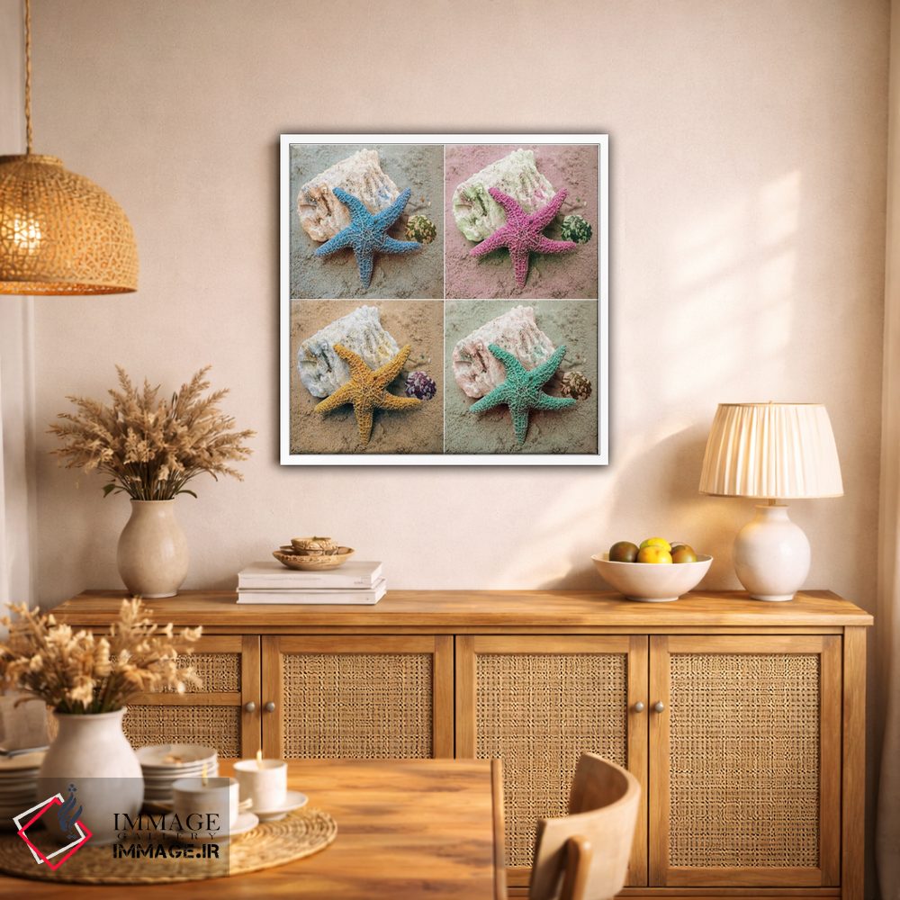 تابلو دکوراتیو ستاره دریایی رنگارنگ اثر کتی منسفیلد - D1W