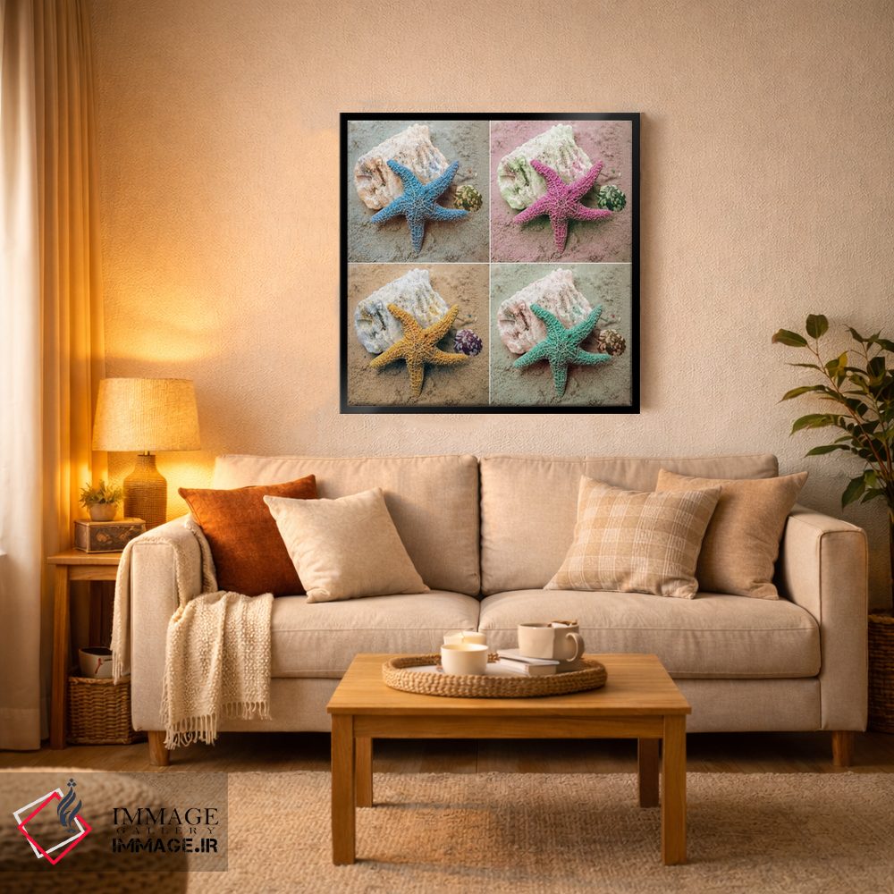 تابلو دکوراتیو ستاره دریایی رنگارنگ اثر کتی منسفیلد - D4B