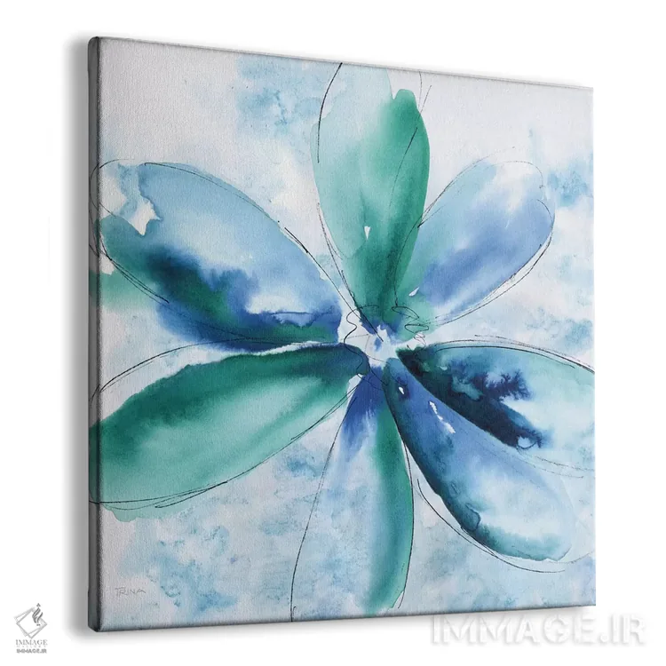 تابلو دکوراتیو آبی جسورانه شماره ۲ اثر کاترینا کراون - نمای پرسپکتیو محصول