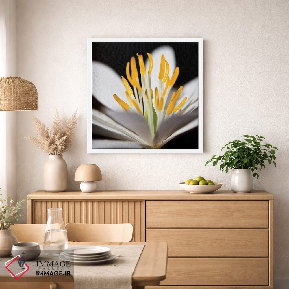 تابلو دکوراتیو پوکن سفید ۱ اثر کتی منسفیلد - D1W