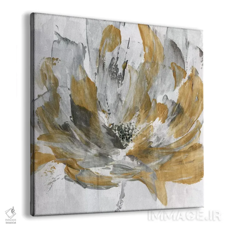 تابلو انتزاعی قدرت گل طلایی اثر کاترینا کراون - نمای پرسپکتیو محصول
