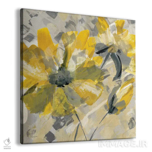 تابلو دکوراتیو شکوفه زرد شماره ۱ اثر کاترینا کراون - نمای پرسپکتیو محصول
