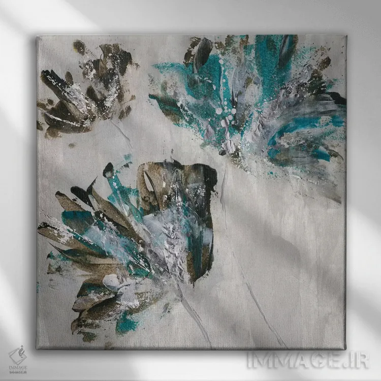 تابلو انتزاعی آزاد و بی دغدغه اثر کاترینا کراون - نمای روبهرو روی دیوار