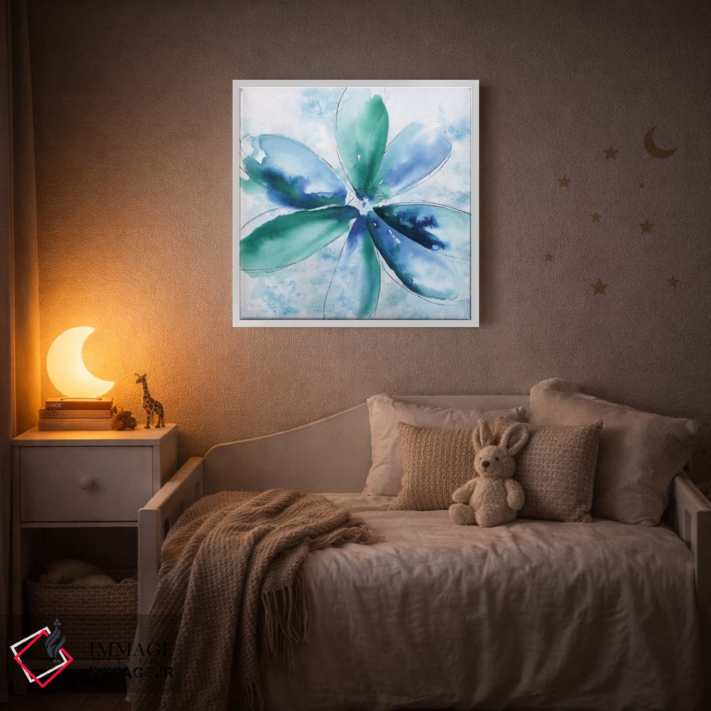 تابلو دکوراتیو آبی جسورانه شماره ۲ اثر کاترینا کراون - D3W