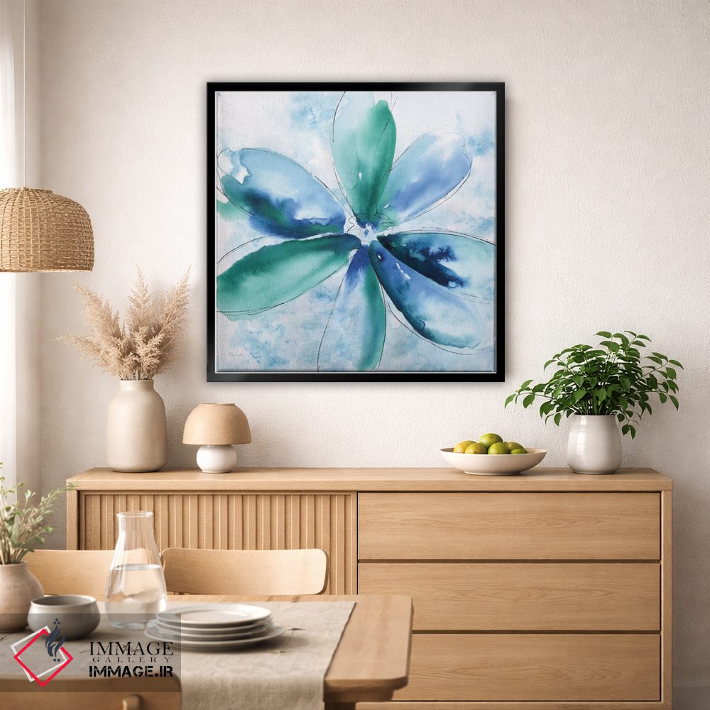 تابلو دکوراتیو آبی جسورانه شماره ۲ اثر کاترینا کراون - D4B