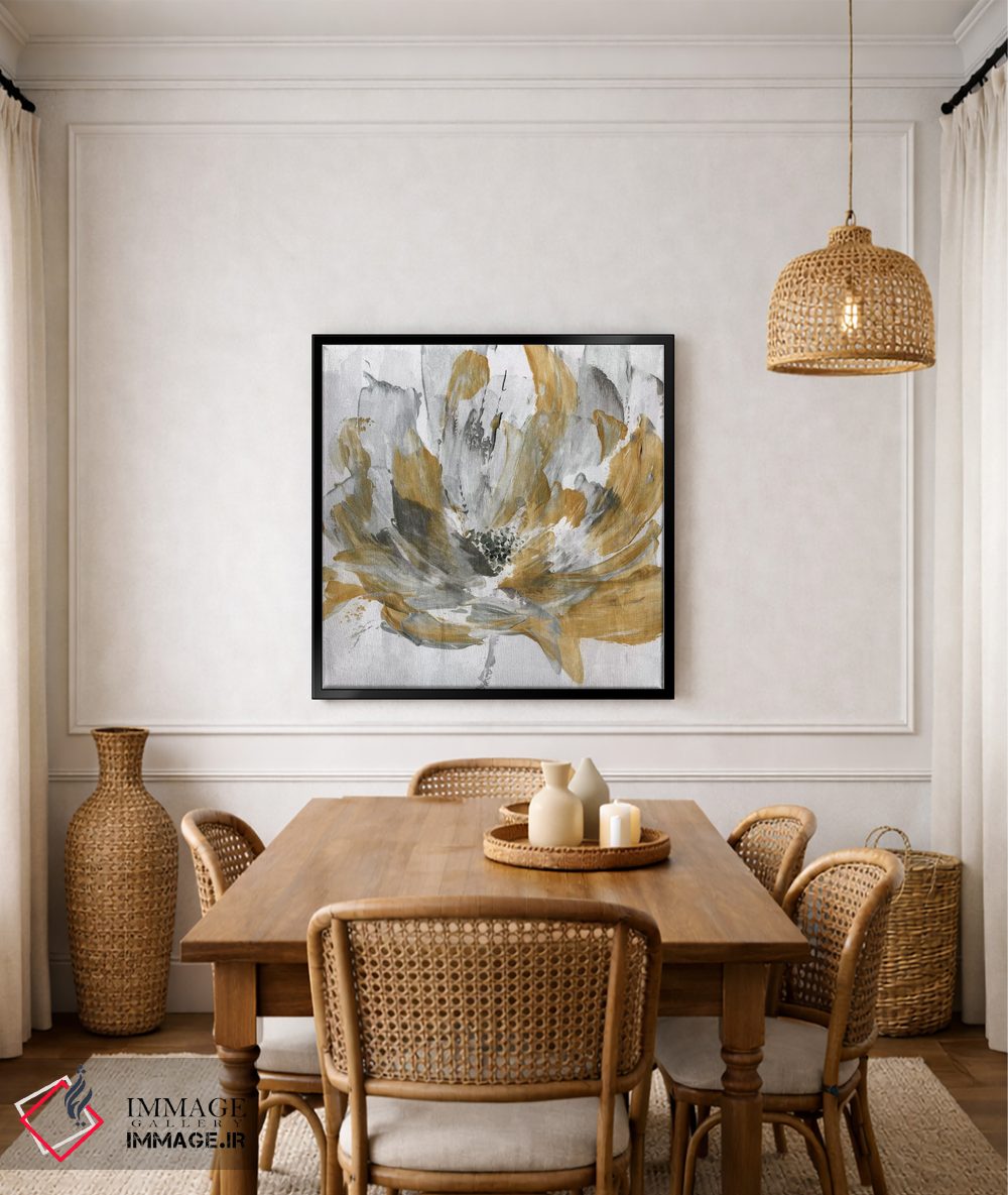 تابلو انتزاعی قدرت گل طلایی اثر کاترینا کراون - D6B
