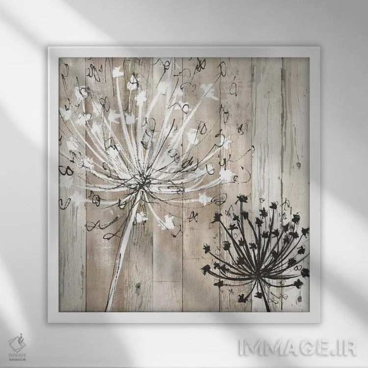 تابلو مدرن پر نرم خانه روستایی اثر کاترینا کراون - نمای قابدار سفید