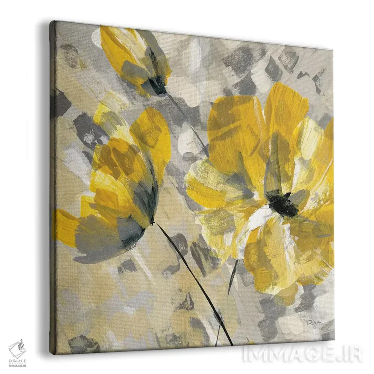 تابلو دکوراتیو شکوفه زرد شماره ۲ اثر کاترینا کراون - نمای پرسپکتیو محصول