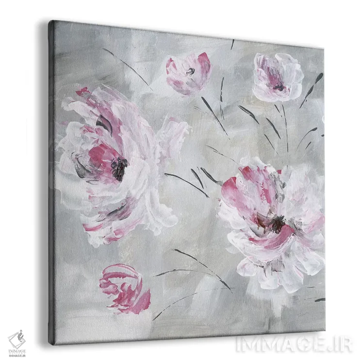 تابلو مدرن شکوفه سرخ گونه شماره ۱ اثر کاترینا کراون - نمای پرسپکتیو محصول