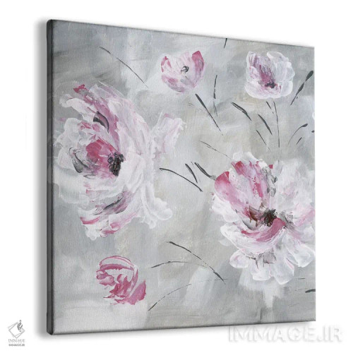 تابلو مدرن شکوفه سرخ گونه شماره ۱ اثر کاترینا کراون - نمای پرسپکتیو محصول