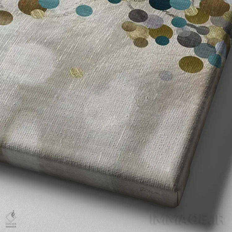 تابلو مدرن درخت فیروزه ای اثر کاترینا کراون - نمای نزدیک بافت بوم