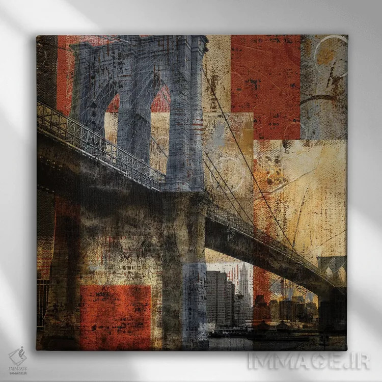 تابلو دکوراتیو پل بروکلین اثر کاترینا کراون - نمای روبهرو روی دیوار