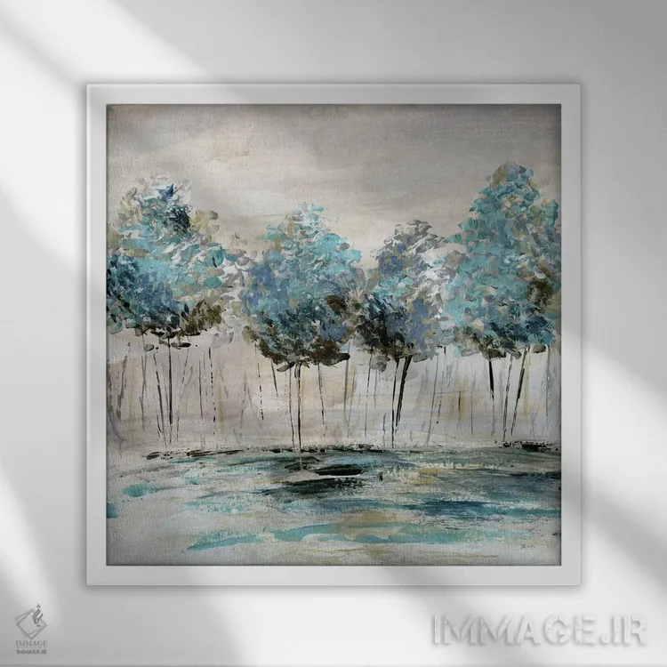 تابلو دکوراتیو رقص خطی اثر کاترینا کراون - نمای قابدار سفید