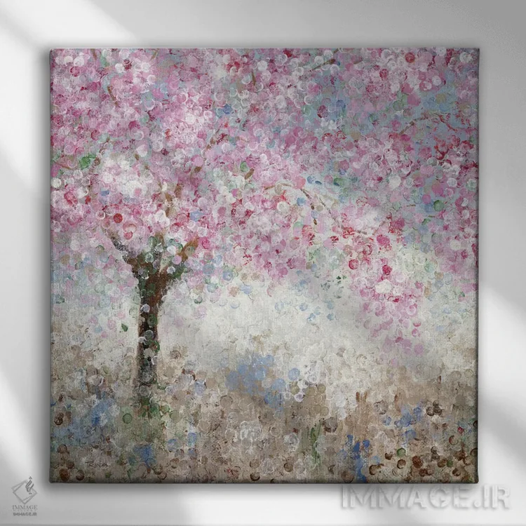 تابلو دکوراتیو جشنواره شکوفه های گیلاس شماره ۱ اثر کاترینا کراون - نمای روبهرو روی دیوار