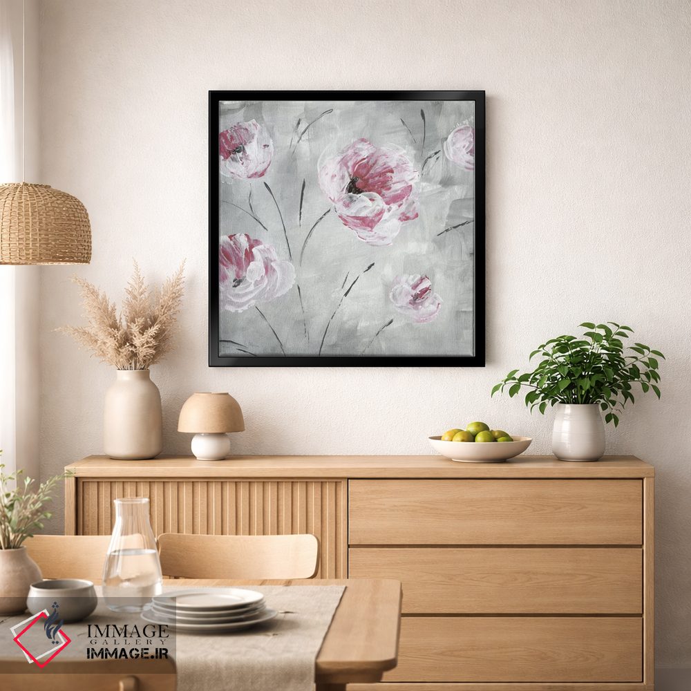 تابلو مدرن شکوفه سرخ گونه شماره ۲ اثر کاترینا کراون - D1B