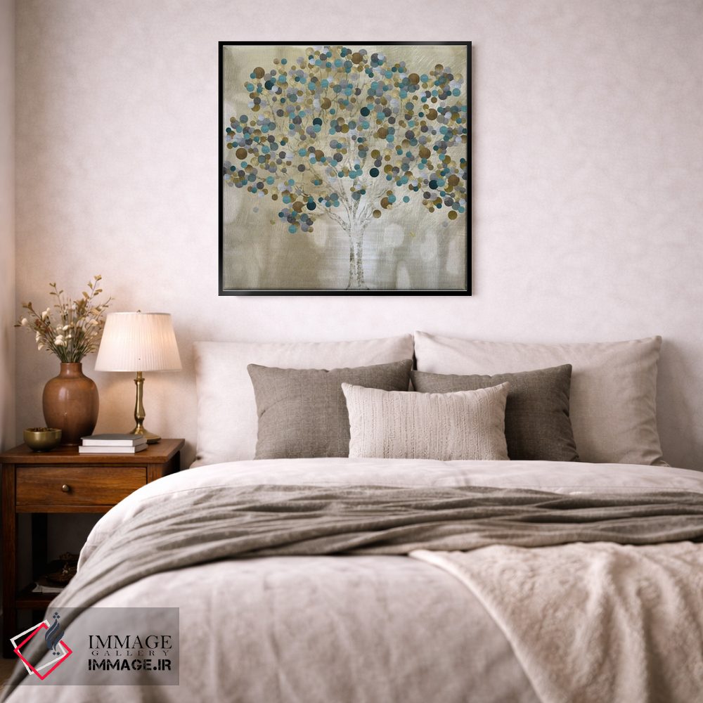 تابلو مدرن درخت فیروزه ای اثر کاترینا کراون - D3B