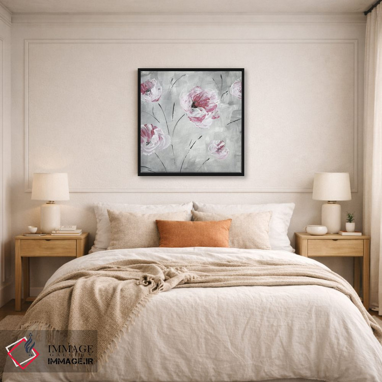 تابلو مدرن شکوفه سرخ گونه شماره ۲ اثر کاترینا کراون - D5B