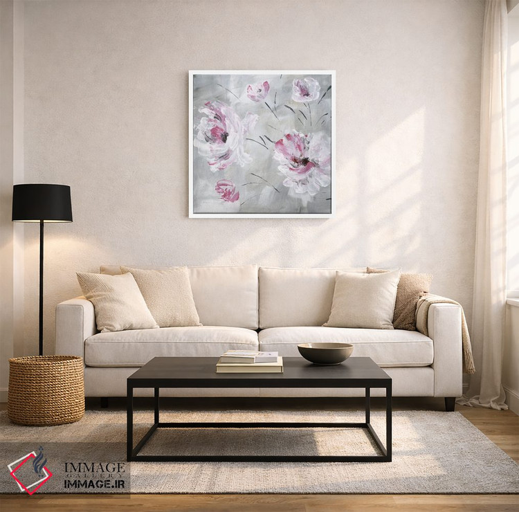 تابلو مدرن شکوفه سرخ گونه شماره ۱ اثر کاترینا کراون - D2W