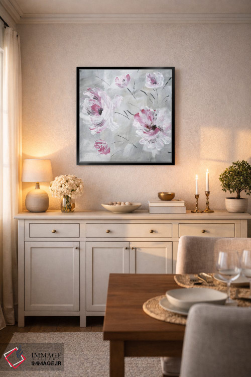 تابلو مدرن شکوفه سرخ گونه شماره ۱ اثر کاترینا کراون - D5B