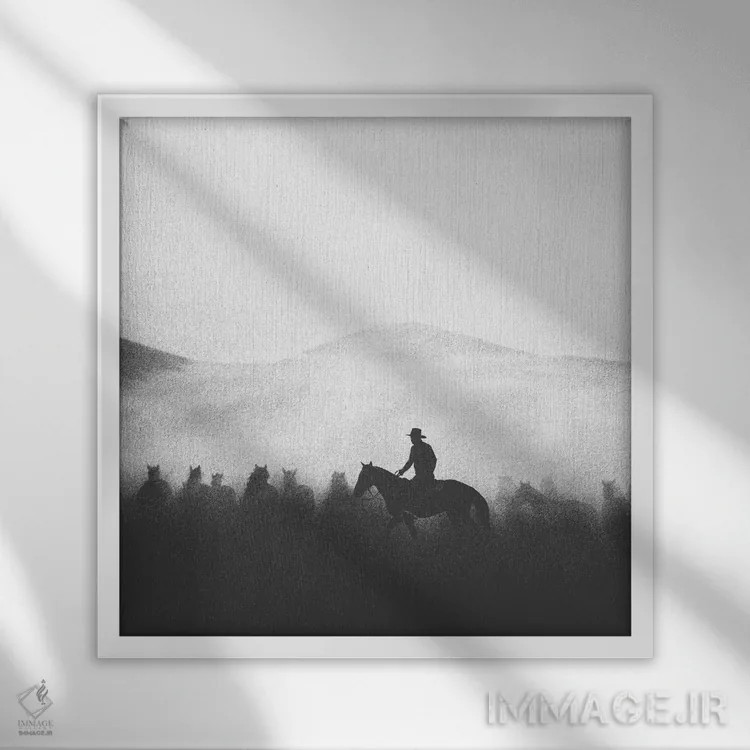 تابلو دکوراتیو محدوده طراحی اثر کاترینا کراون - نمای قابدار سفید