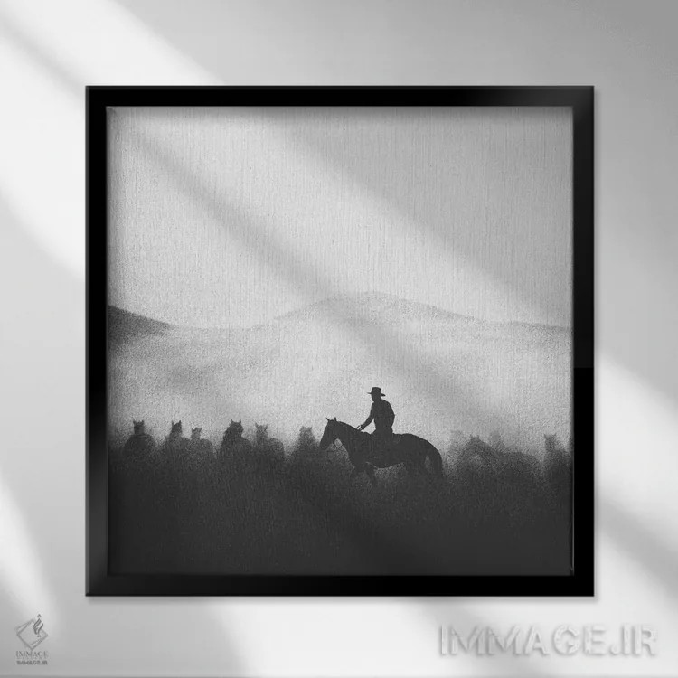تابلو دکوراتیو محدوده طراحی اثر کاترینا کراون - نمای قابدار مشکی